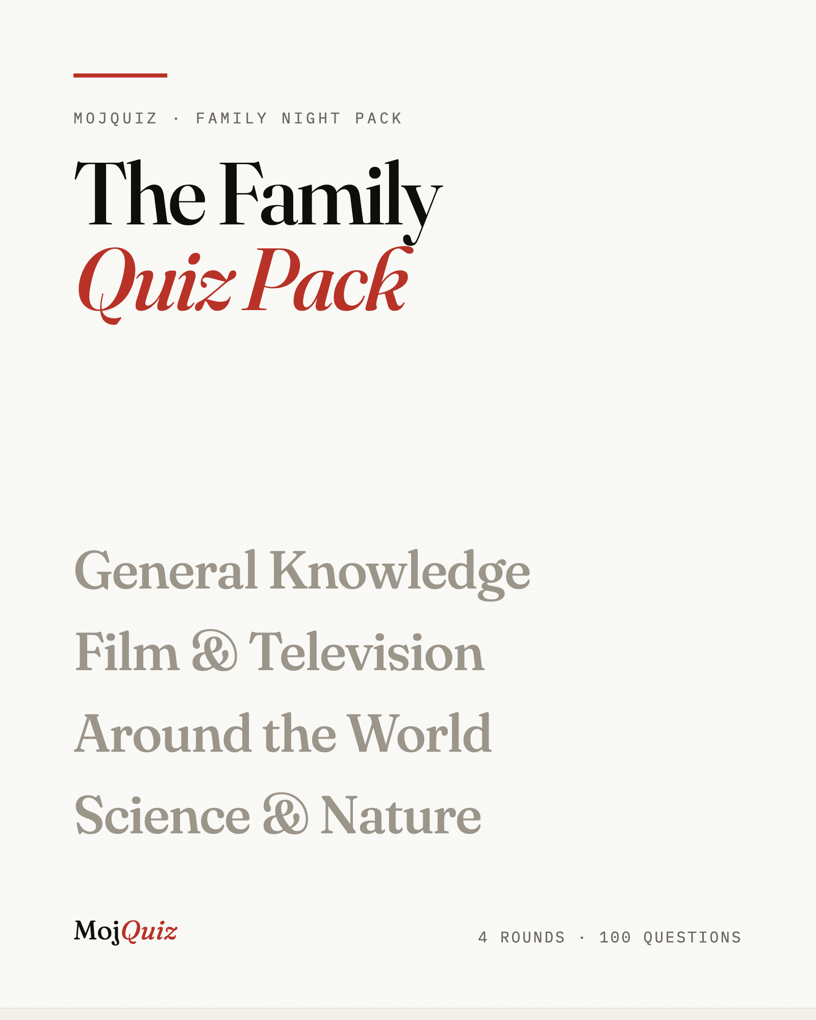 The Family Quiz Pack — cover