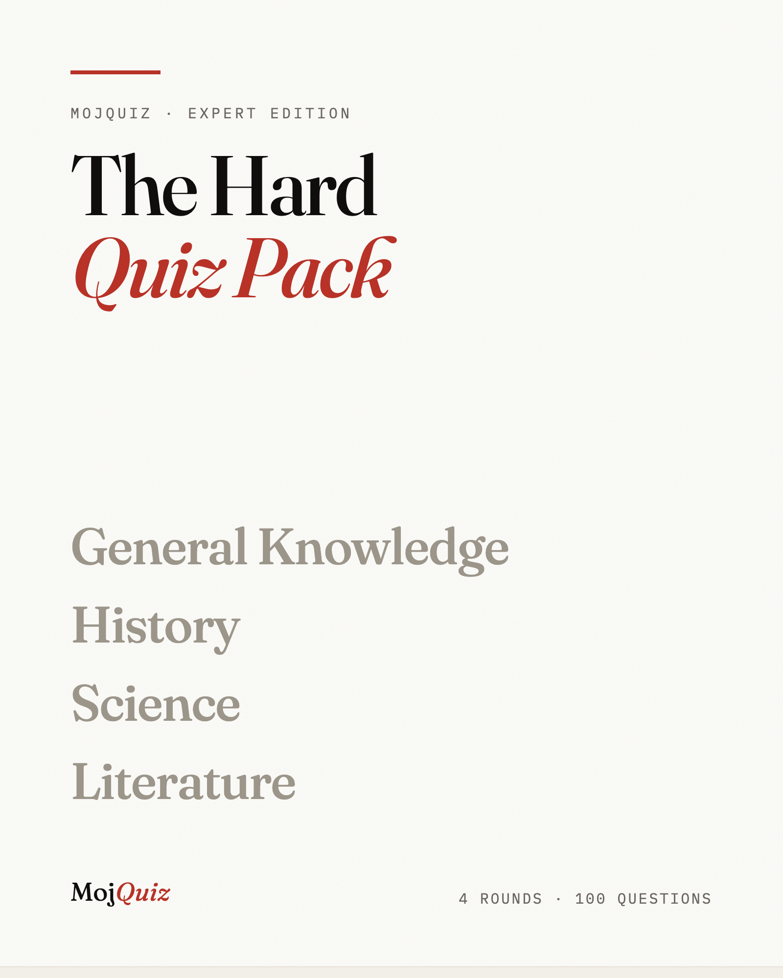 The Hard Quiz Pack — cover