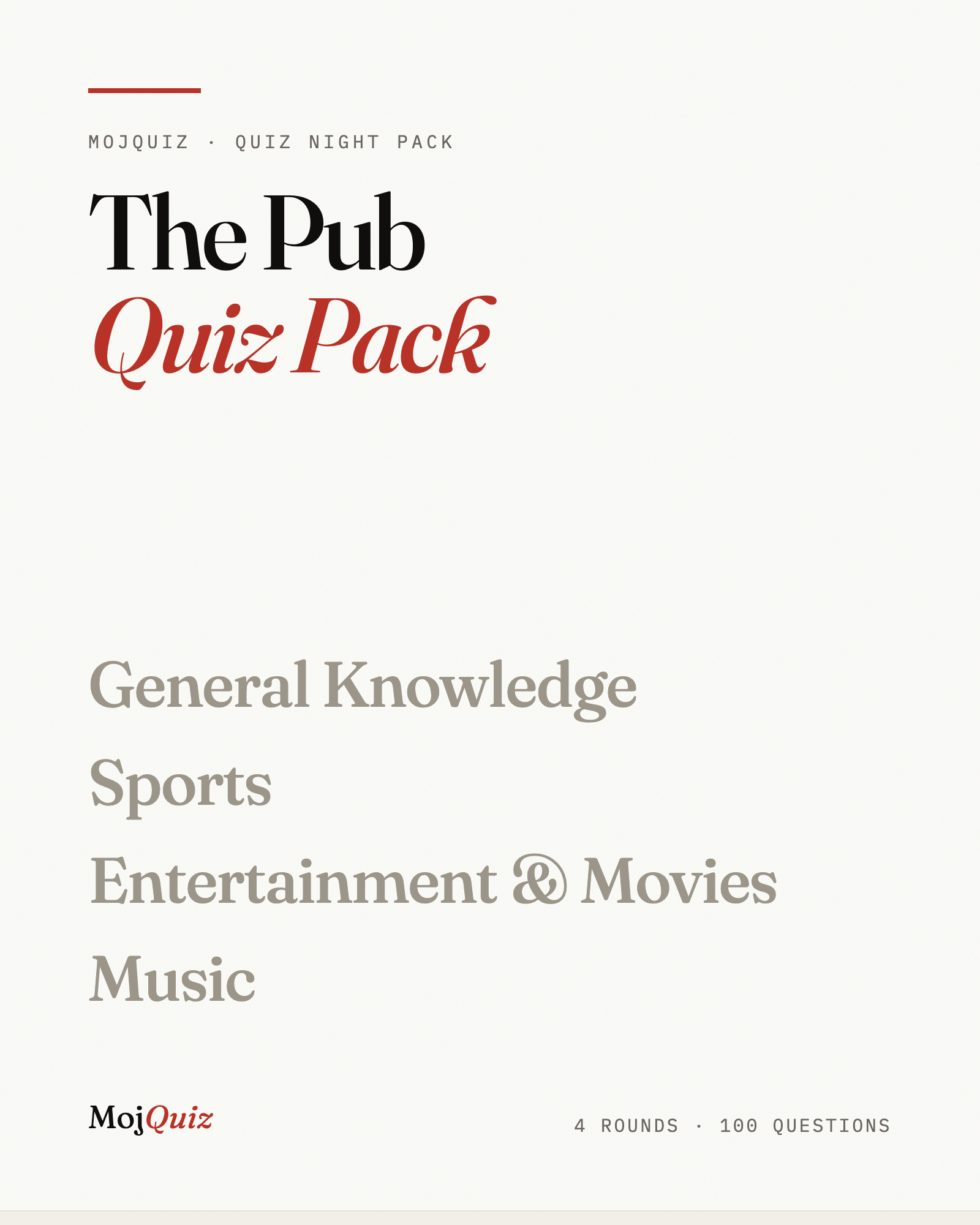 The Pub Quiz Pack — cover