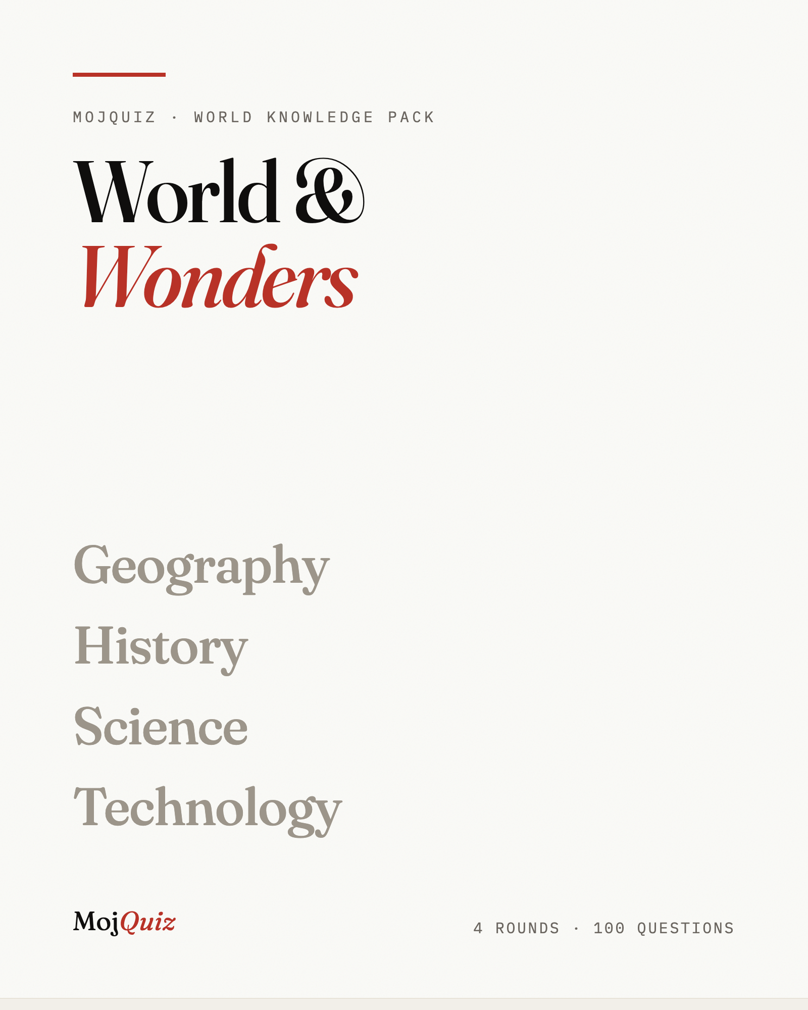 World & Wonders — cover
